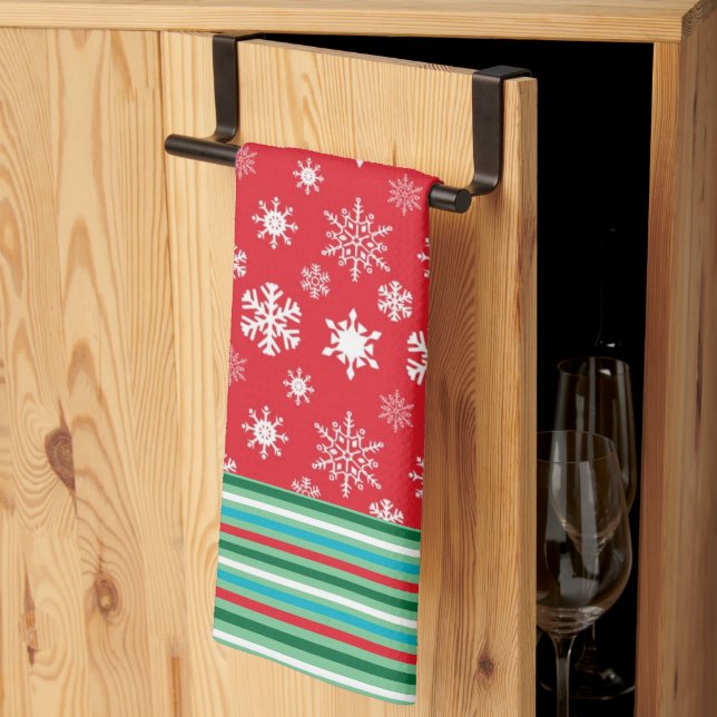 Snowflakes Microfibre Serviette de cuisine (Pliage en tiers)