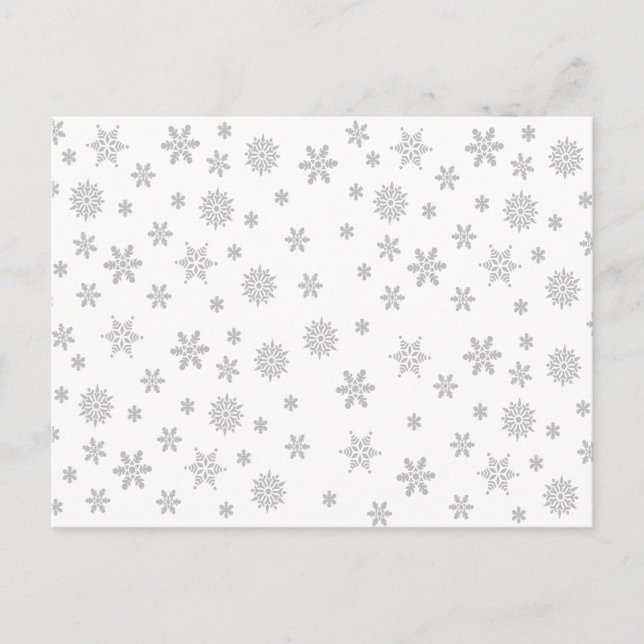 Snowflakes Pattern on White Postkarte (Vorderseite)