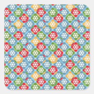 Snowflakes Pattern Square Sticker