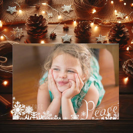 Snowflakes Peace Foto Weihnachtsfeiertag Feiertagskarte