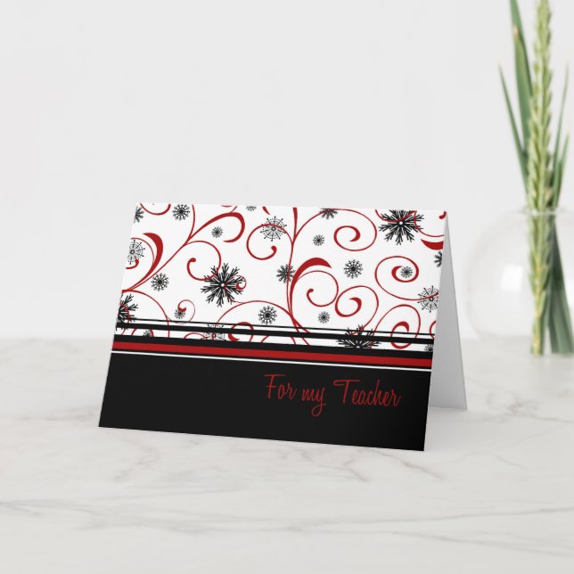 Snowflakes Professeur Bonne carte de vacances (Devant)