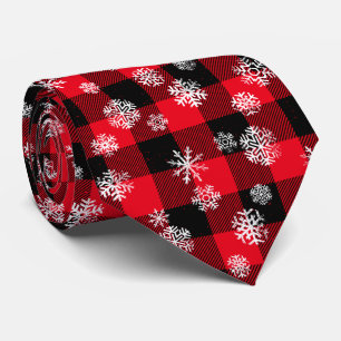 Snowflakes Red Buffalo Kariert l Christmas Pattern Krawatte