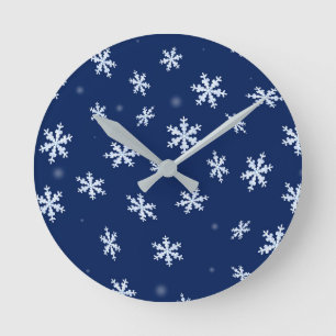 Snowflakes Runde Wanduhr