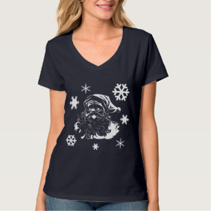 Snowflakes Santa Claus T-shirt bleu Noël V