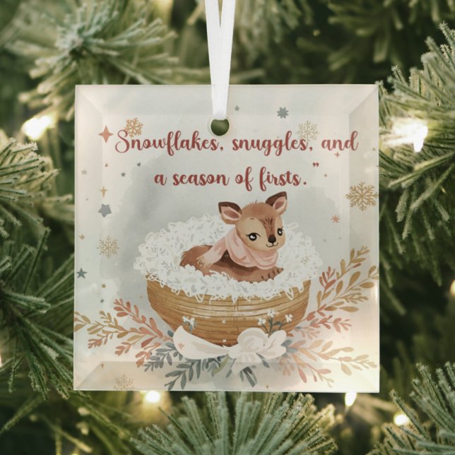  Snowflakes, Snuggles & A Season of Firsts  Ornament Aus Glas (Insitu)