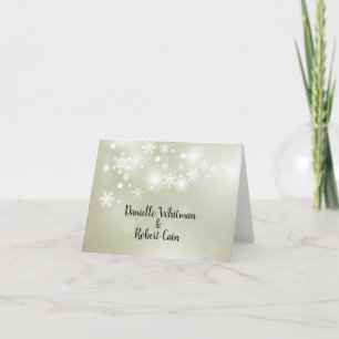 Snowflakes sur les cartes à notes pliées