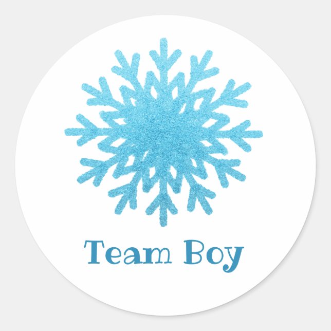 Snowflakes TEAM GARY Genre Reveal Jeu Étiquettes (Devant)