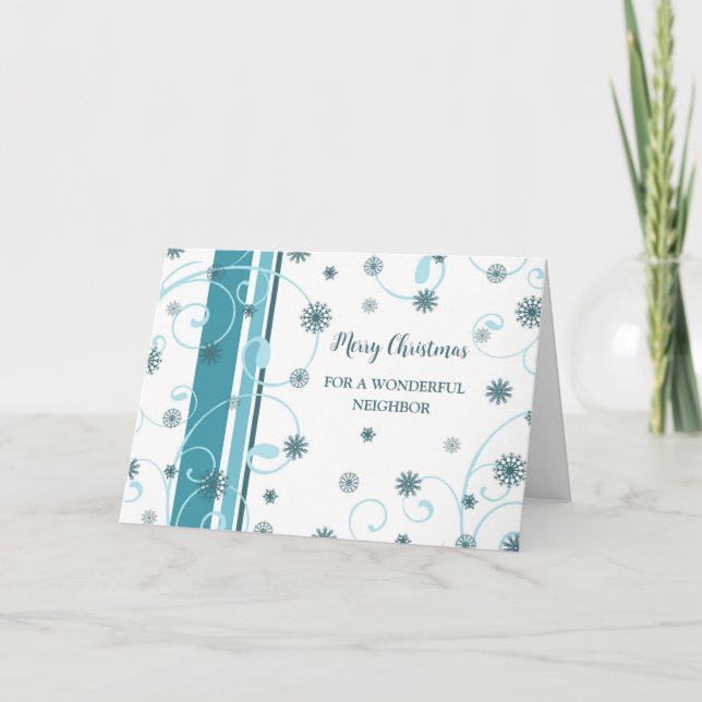 Snowflakes Voisin Joyeuse Carte de Noël (Devant)