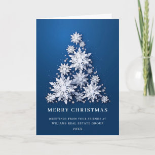 Snowflakes Weihnachtsbaum Firmengrüße Feiertagskarte
