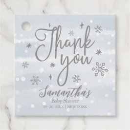 Snowflakes Winter Boy Babydusche Danke Geschenkanhänger