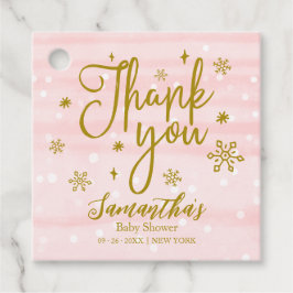 Snowflakes Winter Girl Babydusche Danke Geschenkanhänger
