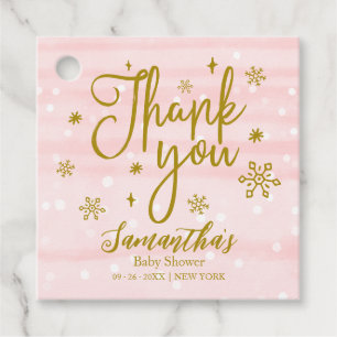 Snowflakes Winter Girl Babydusche Danke Geschenkanhänger