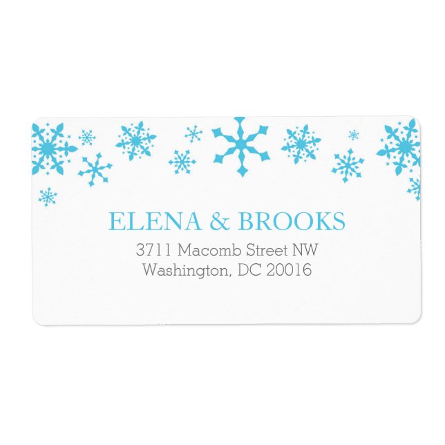 Snowflakes Winter Wedding Reply Card Mailing Label (Vorne)