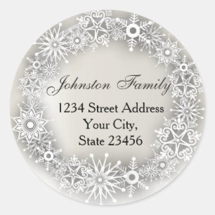 Snowflakes Wreath Stickers de Noël personnalisés