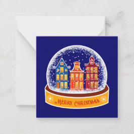 Snowglobe Amsterdam Village Mini Weihnachten Mitteilungskarte