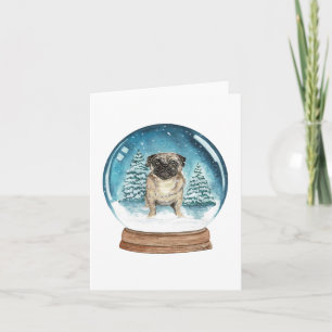 Snowglobe Mops Notecard