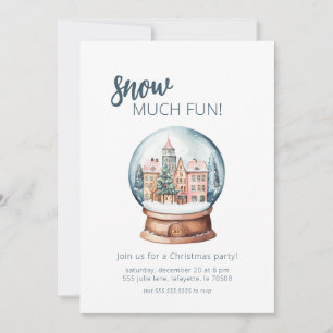 Snowglobe Snow Viel Spaß Weihnachten Party Einladu Einladung