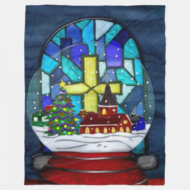 Snowglobe Whimsey Katholischer Urlaub Fleecedecke (Vorderseite)