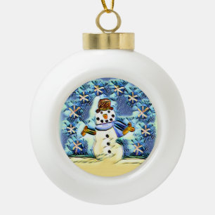 Snowie Snowman Keramik Kugel-Ornament