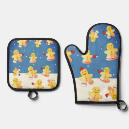 Snowing Gingerbread  Ofenhandschuh & Topflappen-Set