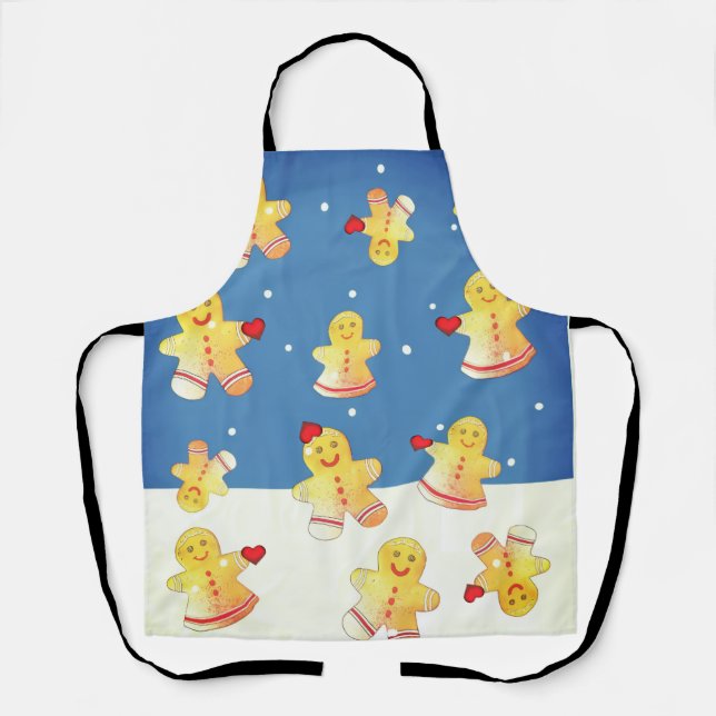 Snowing Gingerbread With Hearts  Schürze (Vorderseite)
