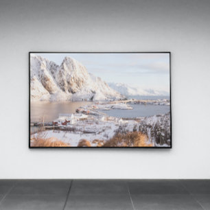 Snowing Village Rustikales Haus Weihnachtsgeschenk Fotodruck