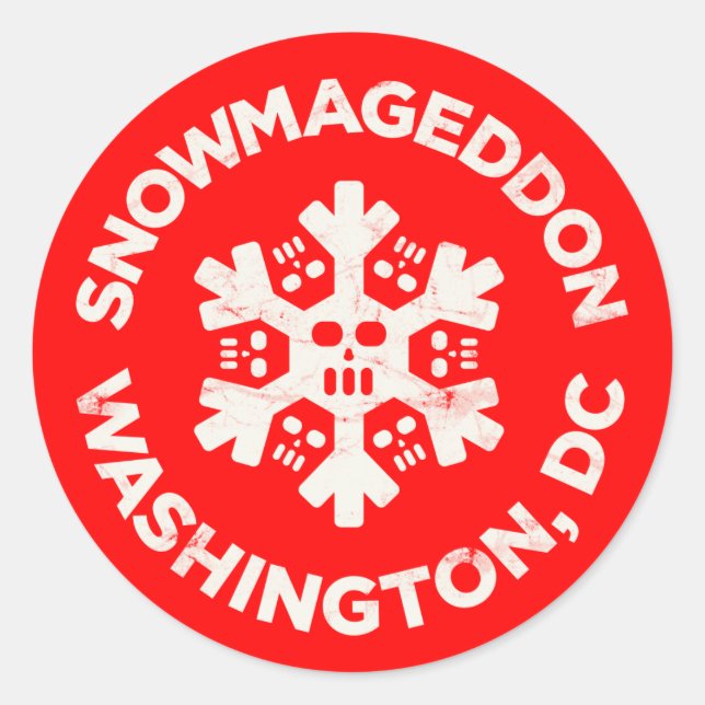 SNOWMAGEDDON WASHINGTON, DC RUNDER AUFKLEBER (Vorderseite)