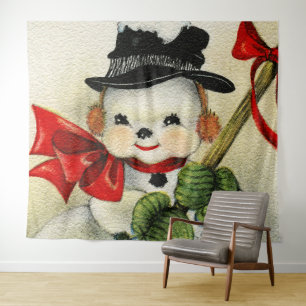 Snowman 004 wandteppich