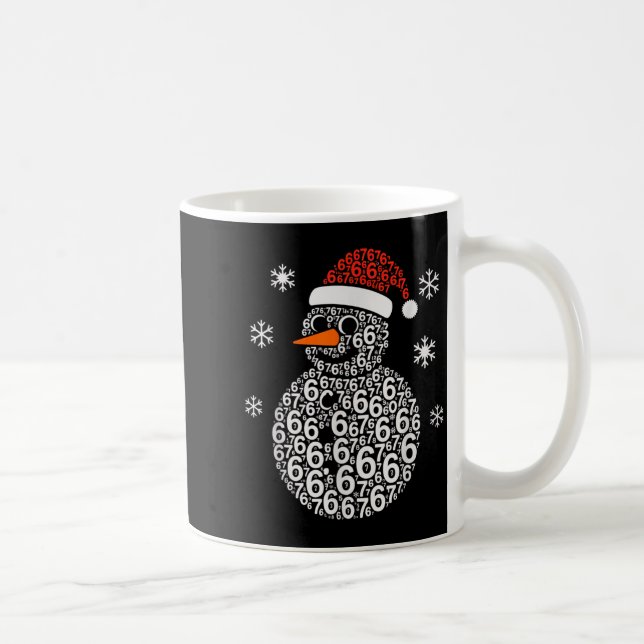 Snowman 67 Six Seven 6 7 Meme Christmas Funny Boy  Kaffeetasse (Rechts)