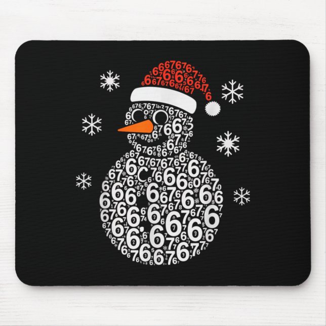 Snowman 67 Six Seven 6 7 Meme Christmas Funny Boy  Mousepad (Vorne)