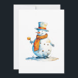 Snowman A - Wasserfarben Feiertagskarte<br><div class="desc">Snowman A - Wasserfarben</div>