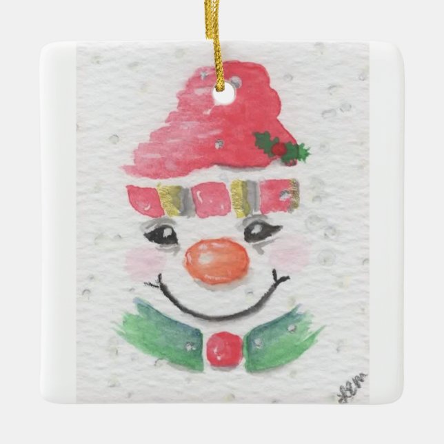 Snowman abstrakt keramikornament (Vorderseite)