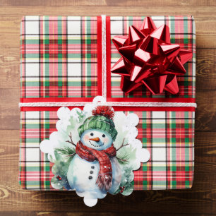 Snowman Add Signature & Greeting-Geschenk-Tag Ornament Karte