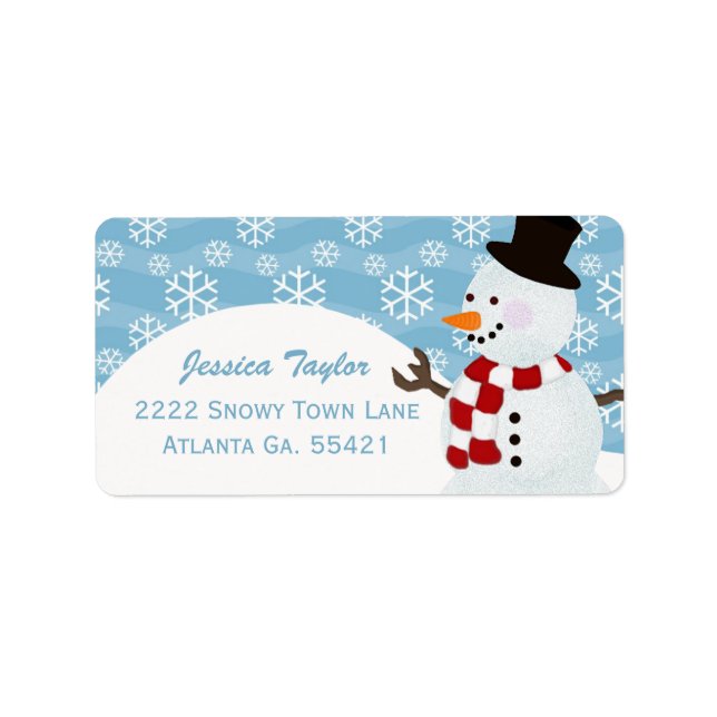 Snowman Address Labels Adressaufkleber (Vorne)