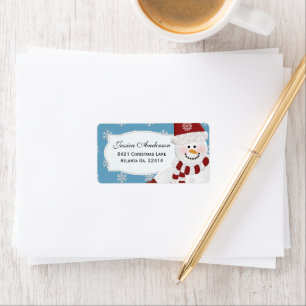 Snowman Address Stickers Adressaufkleber
