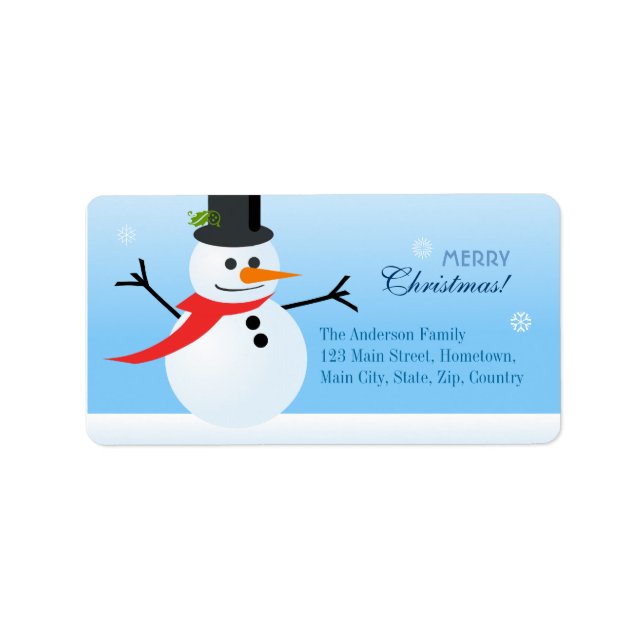 Snowman Adressaufkleber (Vorne)