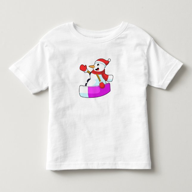 Snowman als Snowboarder mit Sonowboard.PNG Kleinkind T-shirt (Vorderseite)