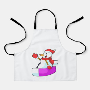 Snowman als Snowboarder mit Sonowboard.PNG Schürze