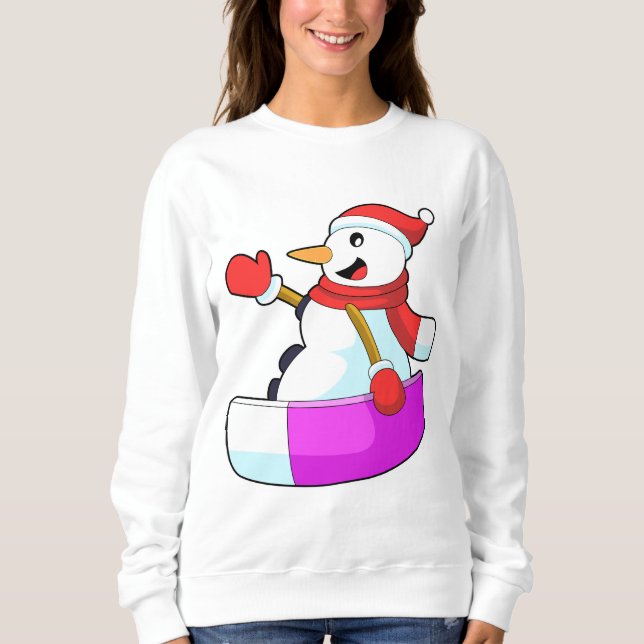 Snowman als Snowboarder mit Sonowboard.PNG Sweatshirt (Vorderseite)