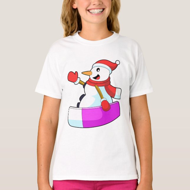 Snowman als Snowboarder mit Sonowboard.PNG T-Shirt (Vorderseite)