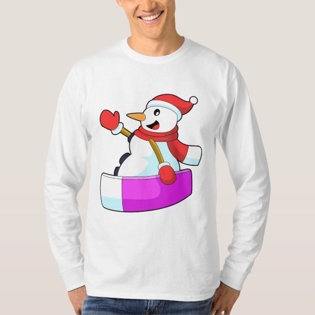 Snowman als Snowboarder mit Sonowboard.PNG T-Shirt (Vorderseite)