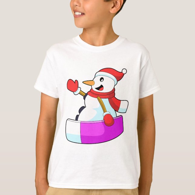 Snowman als Snowboarder mit Sonowboard.PNG T-Shirt (Vorderseite)