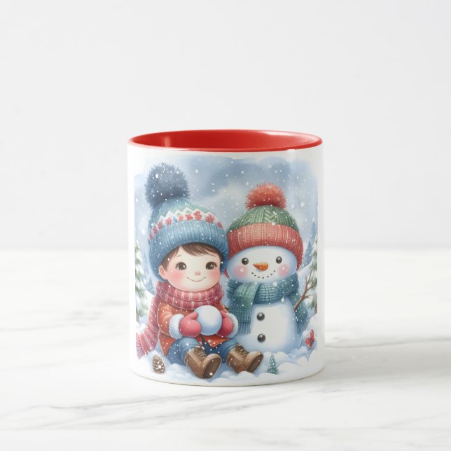 Snowman and Friends Kinder Weihnachten Tasse (Zentrum)
