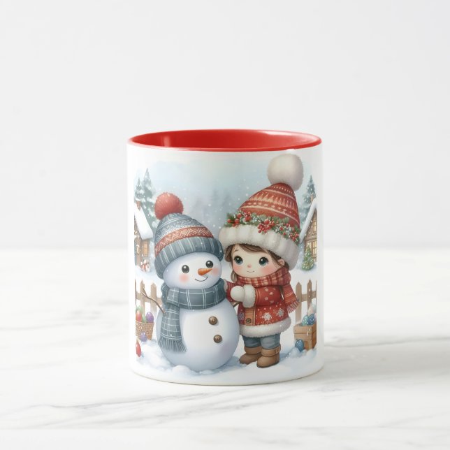 Snowman and Friends Kinder Weihnachten Tasse (Zentrum)