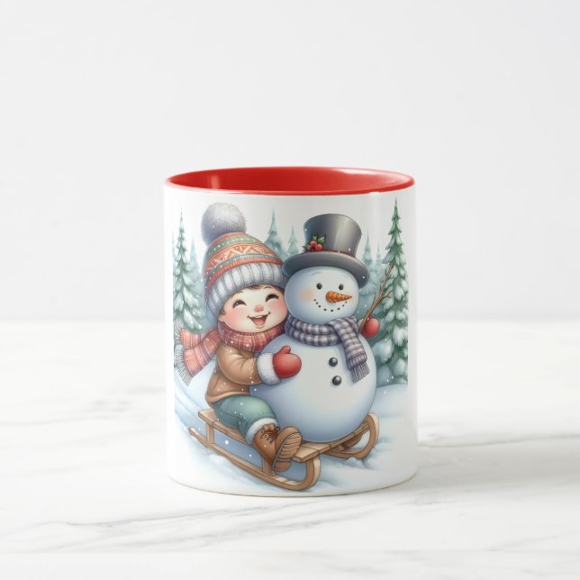 Snowman and Friends Kinder Weihnachten Tasse (Zentrum)