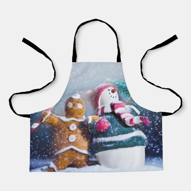 Snowman and gingerbread schürze (Vorderseite)