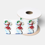 Snowman and Girl Dancers Funny Christmas Ribbon Satinband<br><div class="desc">Weihnachtsribbons mit Happy Snowman und Girl Dance Tango Weihnachtslieder Party Funny Ribbon - oder wählen / Fügen Sie Ihren einzigartigen Text / Name / Farbe - Make Your Special Gift - Neu vergrössern und verschieben oder entfernen und fügen Sie Elemente / Text mit Anpassungs-Tool! Zeichn und Design von MIGNED. Bitte...</div>