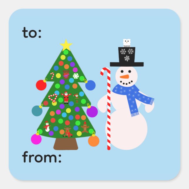 Snowman & Arbre de Noël #3-3 Stickers (Devant)