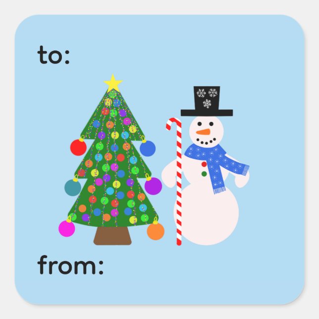 Snowman & Arbre de Noël #4-3 Stickers (Devant)