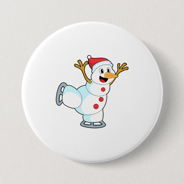 Snowman at Ice Skaten with Ice Skate.PNG Button (Vorderseite)